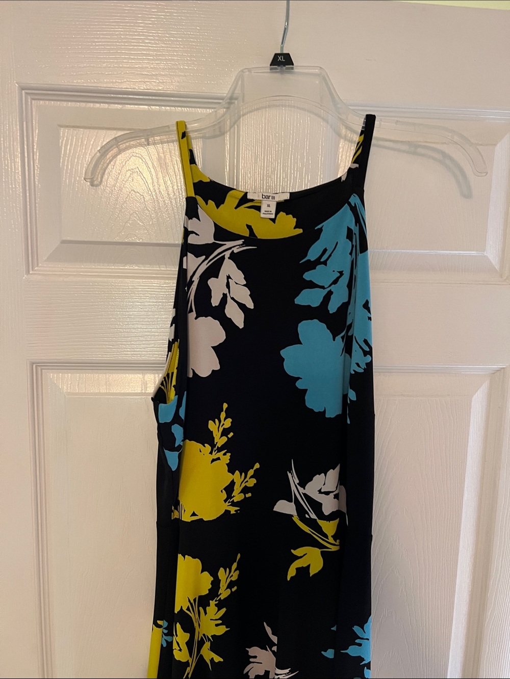 Boden Black Midi Dress with Blue and Yellow Floral Print